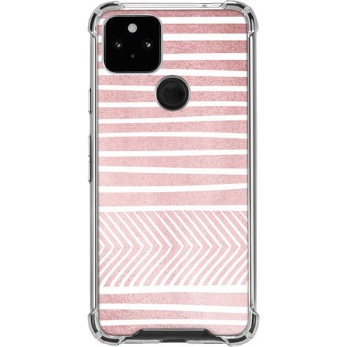 Pink and White Stripes Pixel Cases
